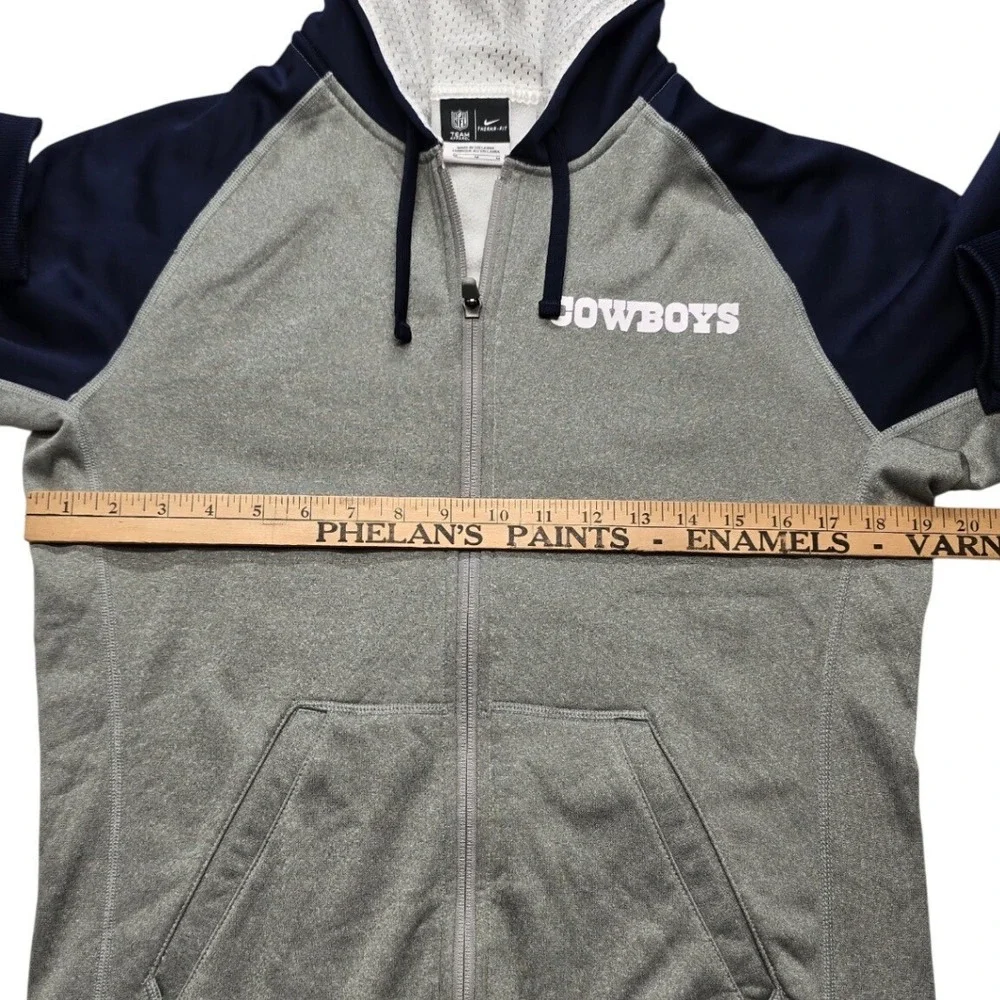 Nike Dallas Cowboys Hoodie Mens Medium Gray Navy Therma-FIT Full‎ Zip NFL Jacket
